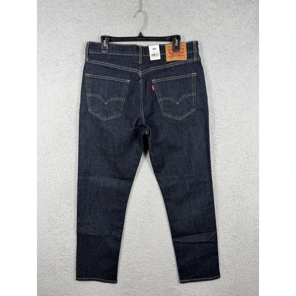 Levis 541 Athletic Taper Jeans Mens 33x32 Dark Wash Stretch Denim NWT